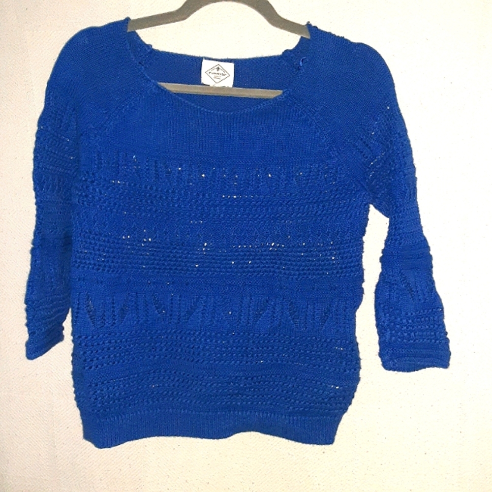 St John's Bay Blue Knit Sweater; M